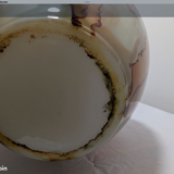 Italian vase Stelvia Empoli in amber marbled glass, 1960s.