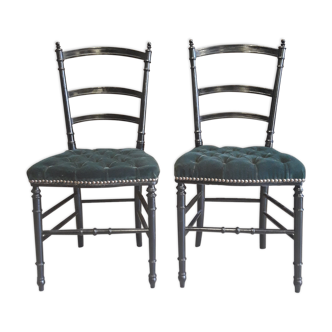 Pair of green Charivari chairs