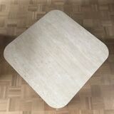Mid century square travertine coffee table