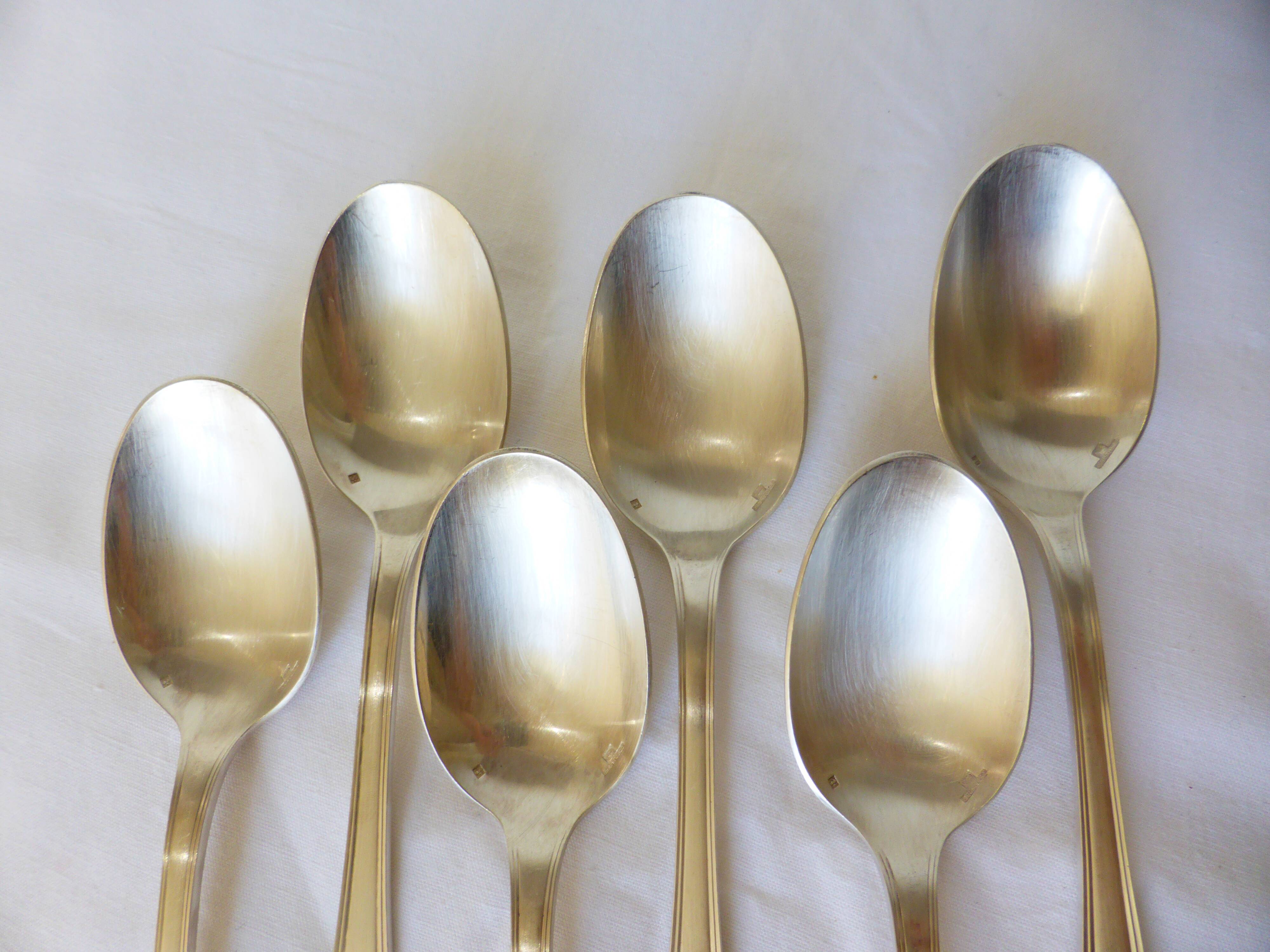 6 cuillères à soupe Christofle de style art déco 220672