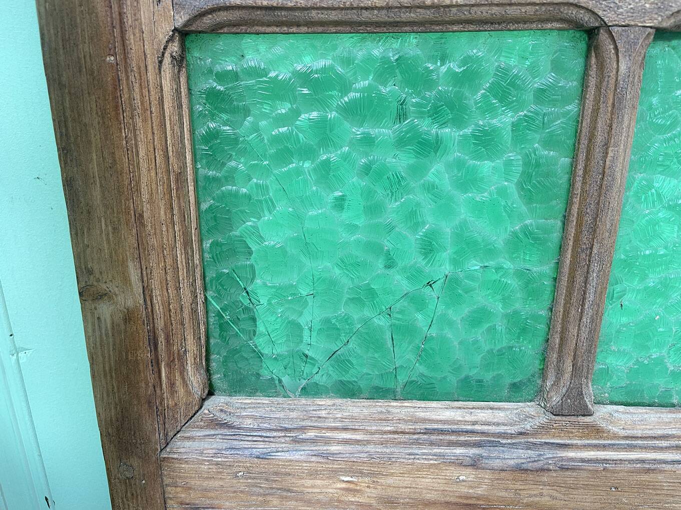 Art Deco Brasserie Screen in Wood and Glass