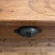 Glass-fronted oak counter from the 19th century.
