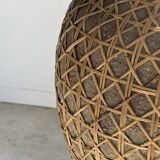 Immense light grey antique-style pot with a crosshatch lid and handles.