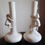 Pair of plaster vases, proof, raw state