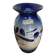 Ancien vase alsacien en grès gris bleuté et décor de fleurs, Anne Ehret