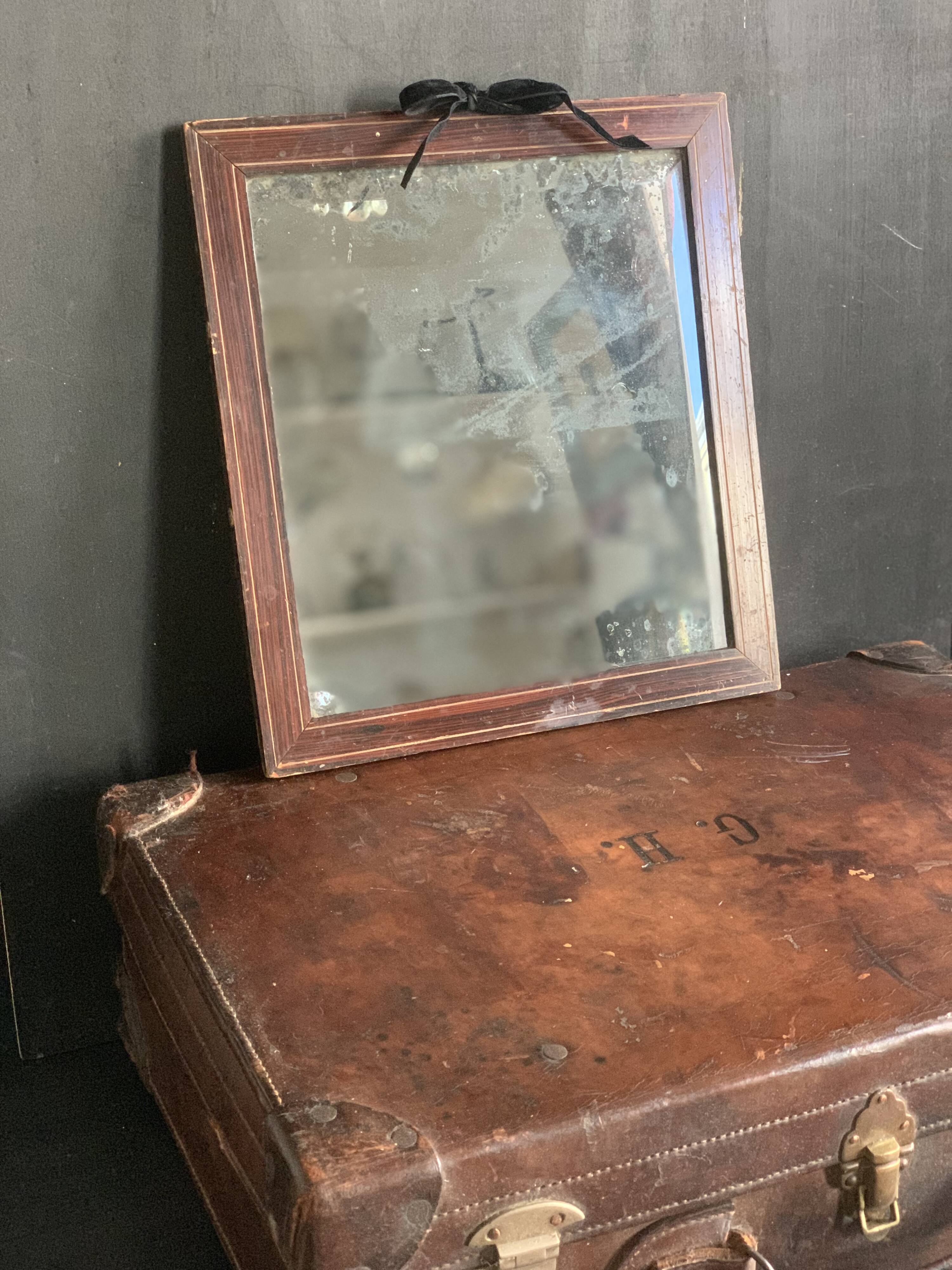 Antique mercury mirror in wood, late 19th century