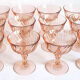 Coupes à champagnes vintages en verre rose