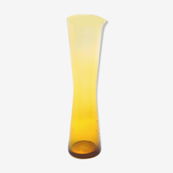 Scandinavian yellow glass pitcher