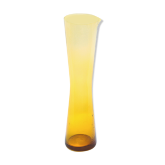 Scandinavian yellow glass pitcher