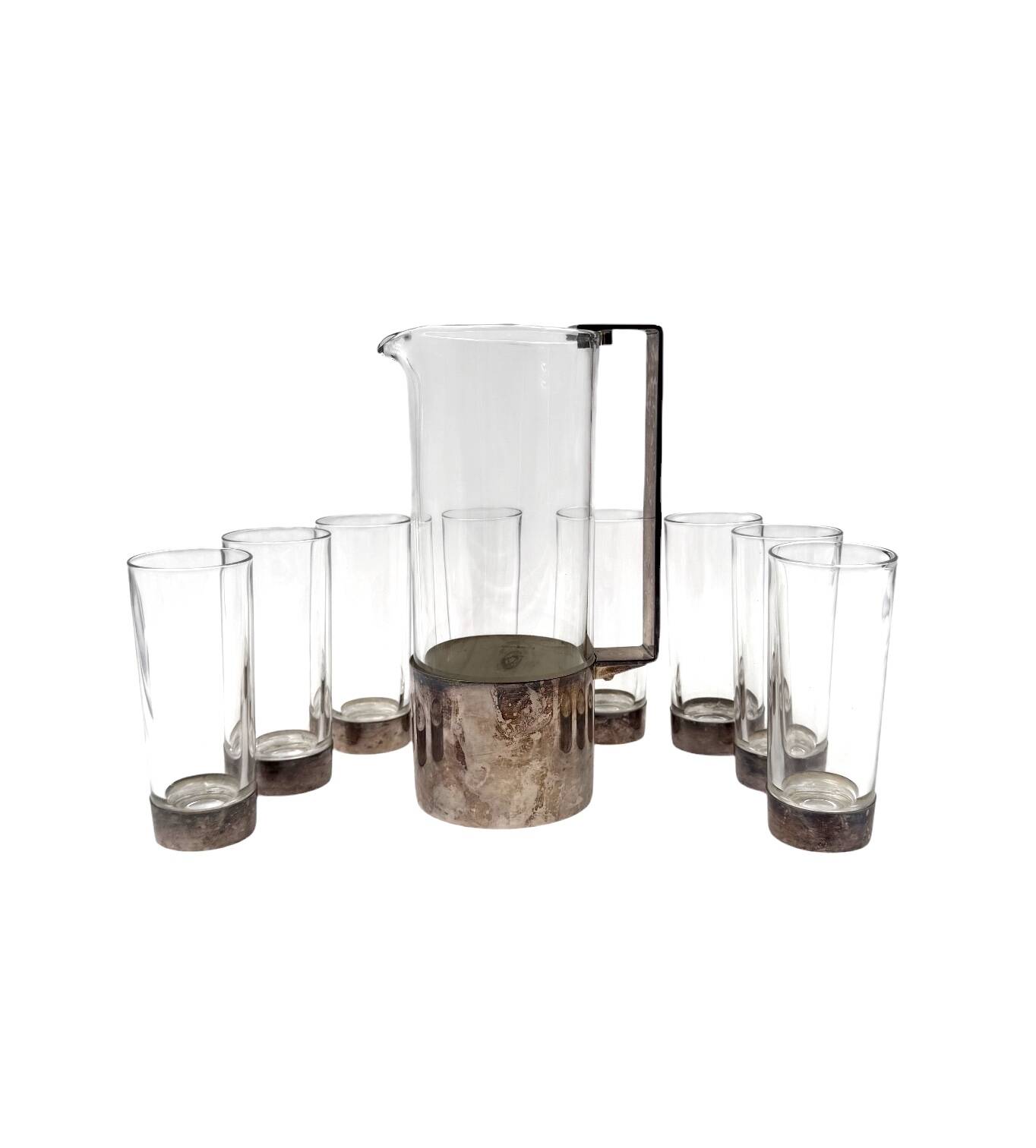 Hollywood Regency silverplate cocktail set, Italy 1970s