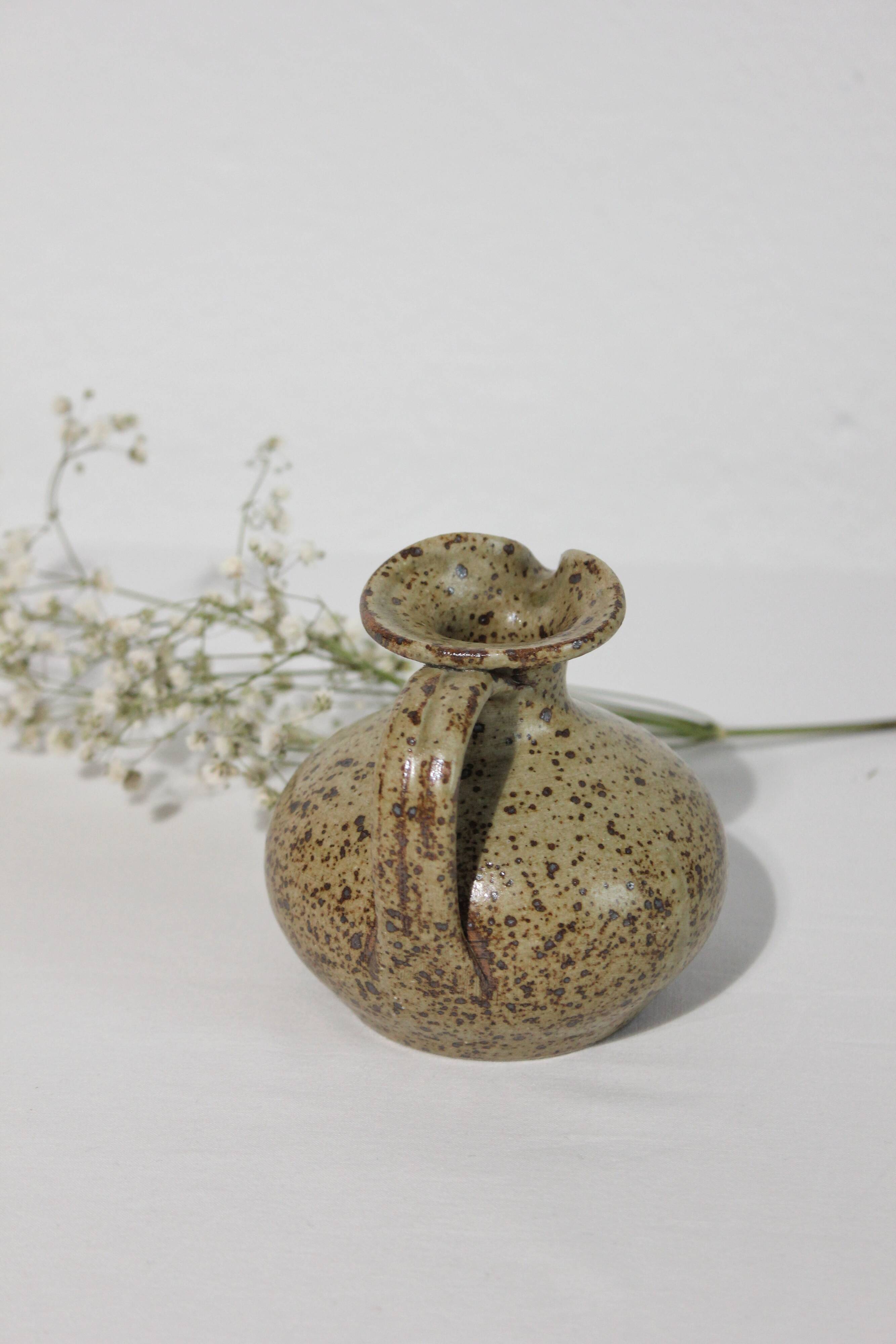 Small vintage pyrite stoneware vase
