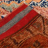 Tapis de couloir vintage à motifs géométriques rouge et orange, 102 x 332 cm