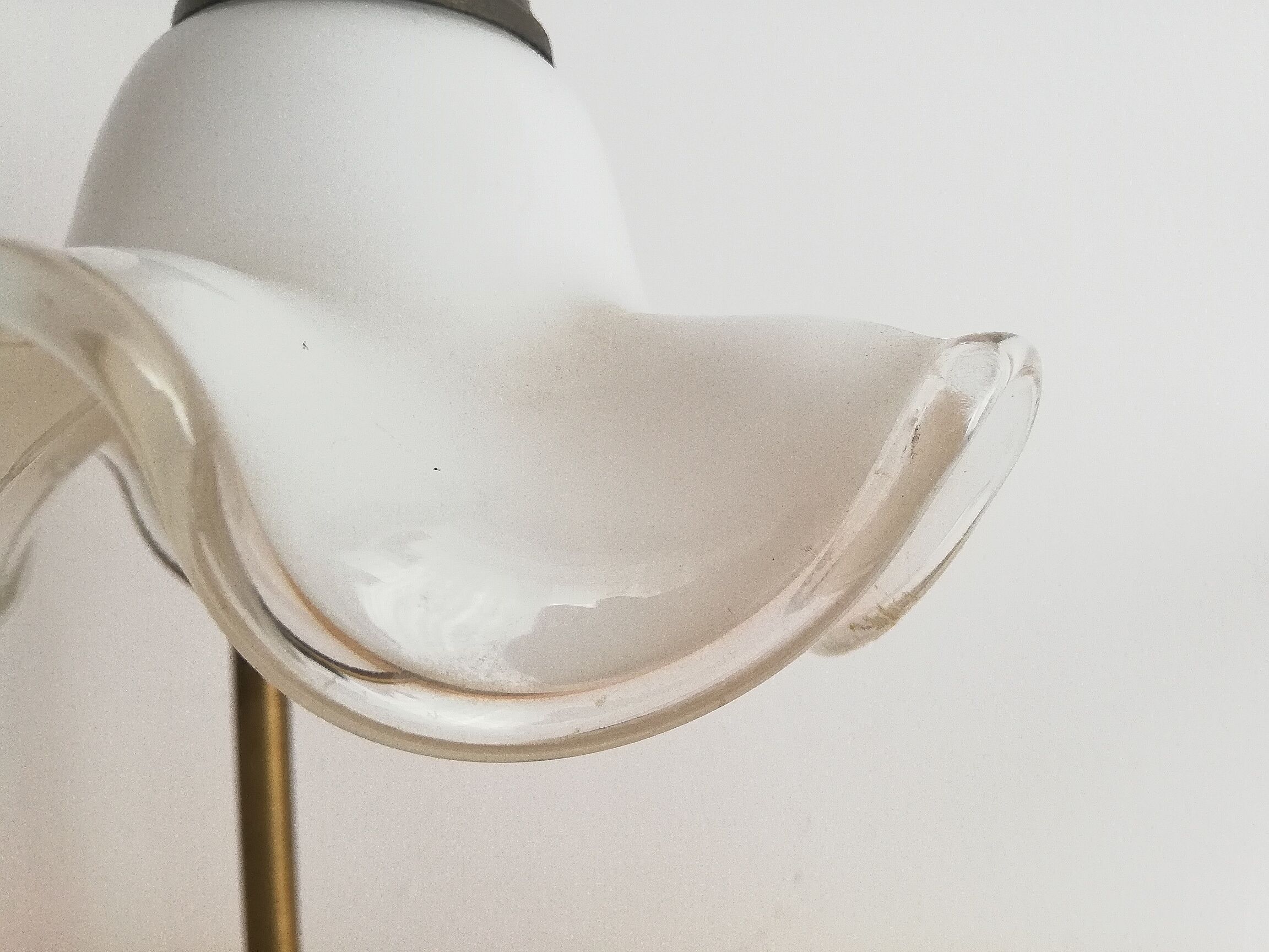 1960s brass and glass table lamp vintage