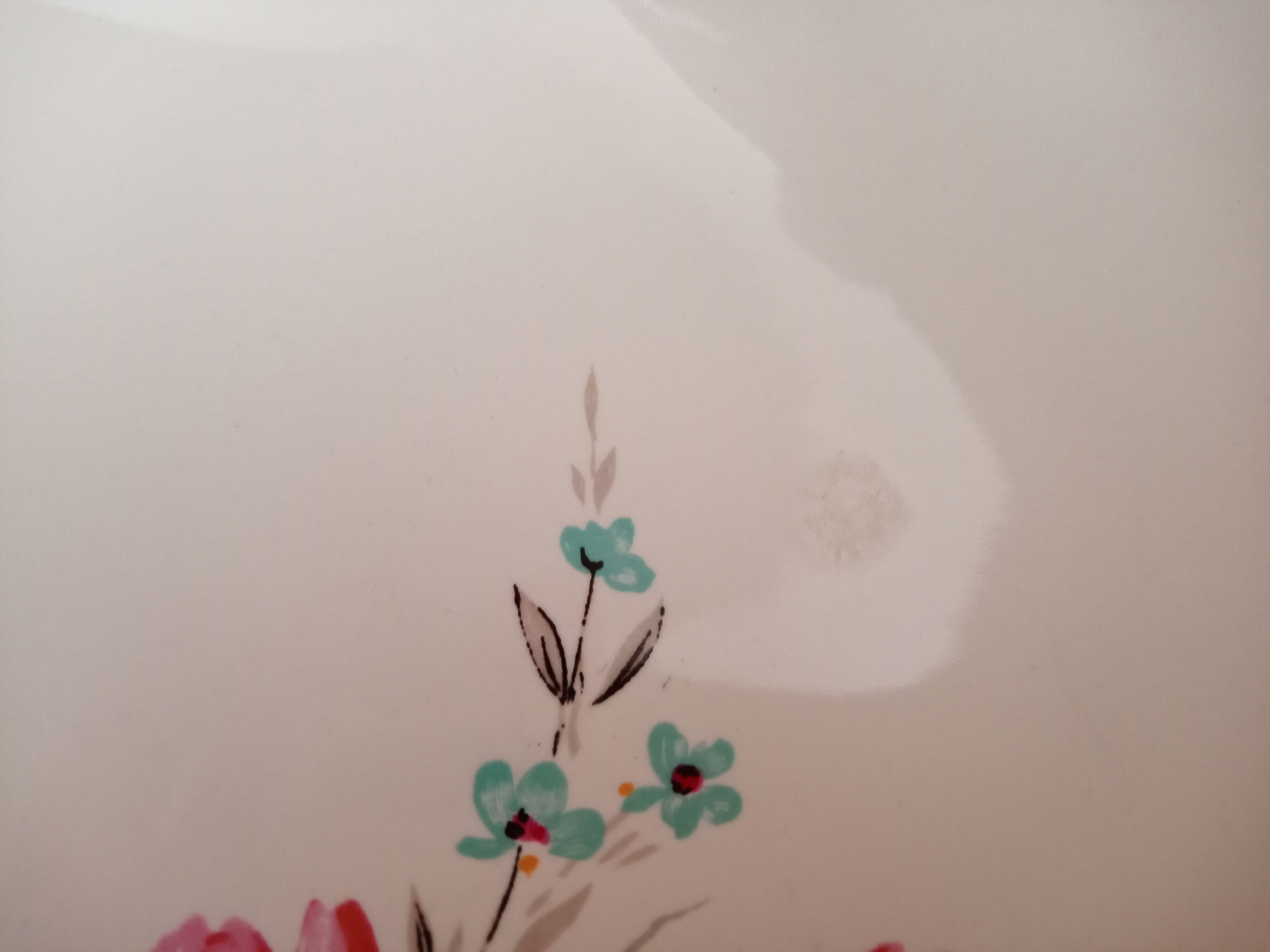 Round hollow dish in Salins earthenware, France, 2nd Polynesia model