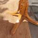 fauteuil tournant bois et cannage, vintage