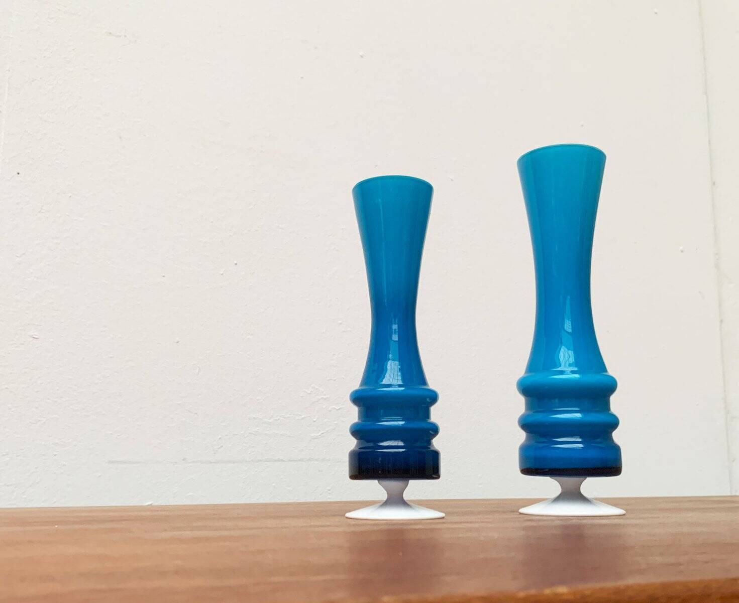 Mid-century German glass vases by Karl Friedrich, 1960s, set of 2.