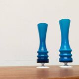 Mid-century German glass vases by Karl Friedrich, 1960s, set of 2.