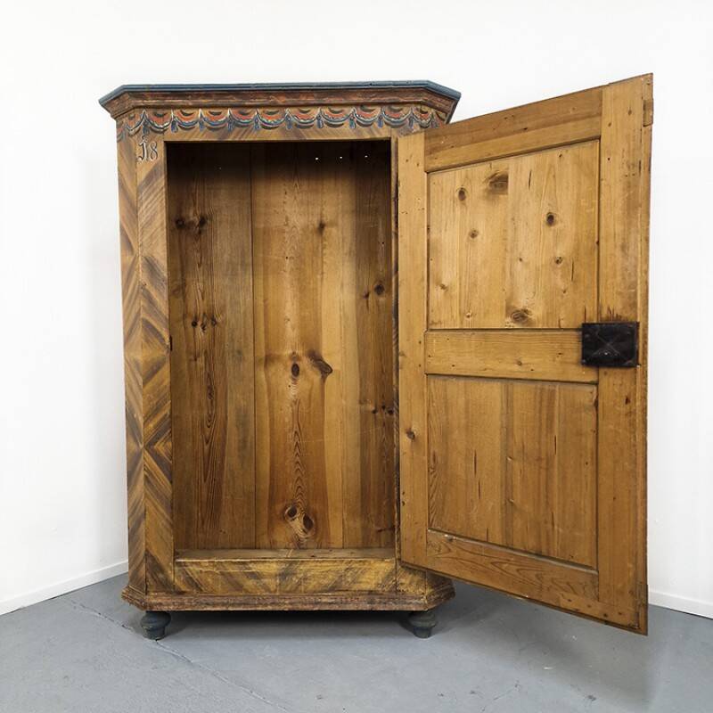 Painted Folk Art Bridal Cabinet 1846