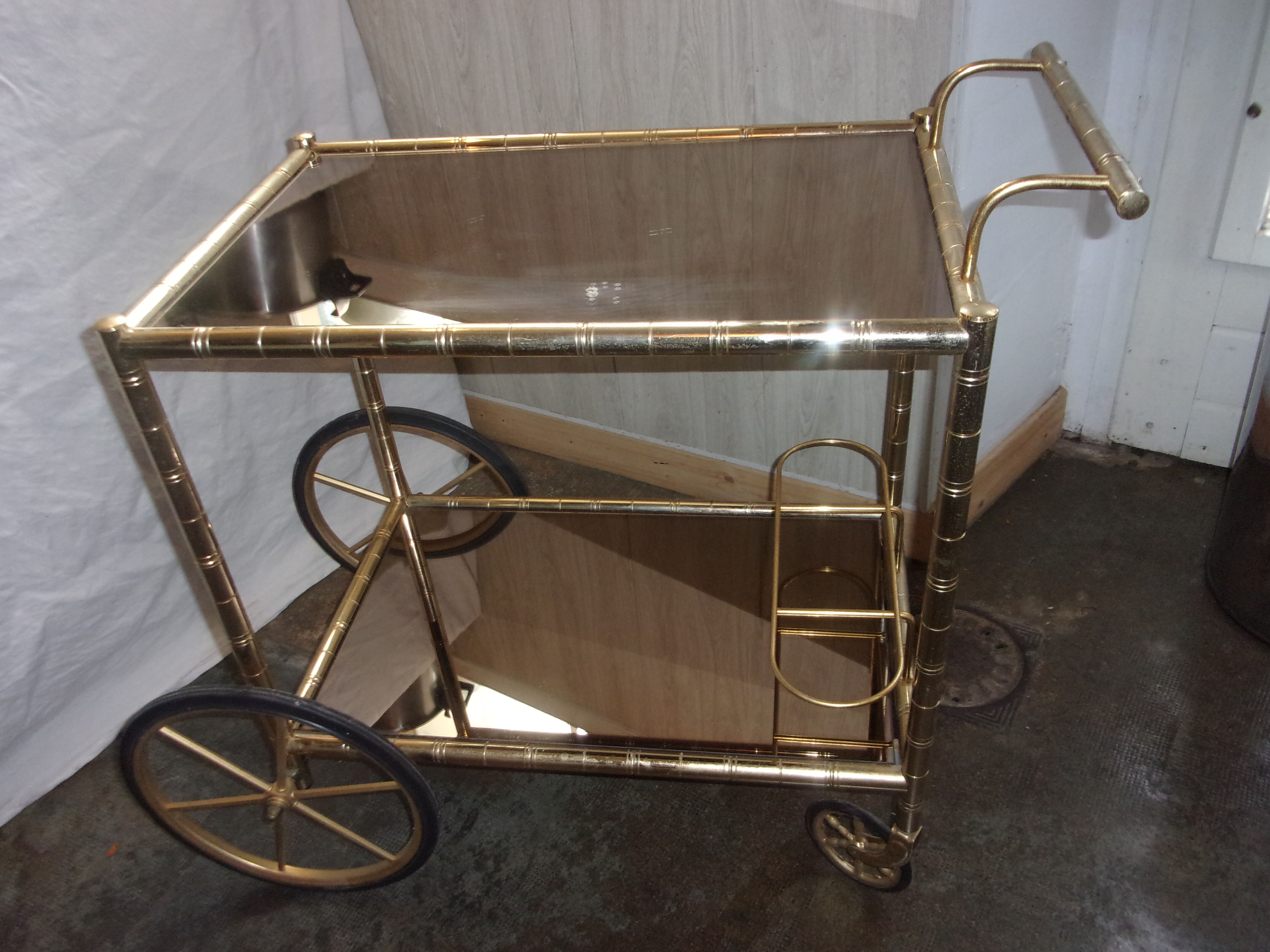 dessert doree brass style bamboo trays mirror 1960