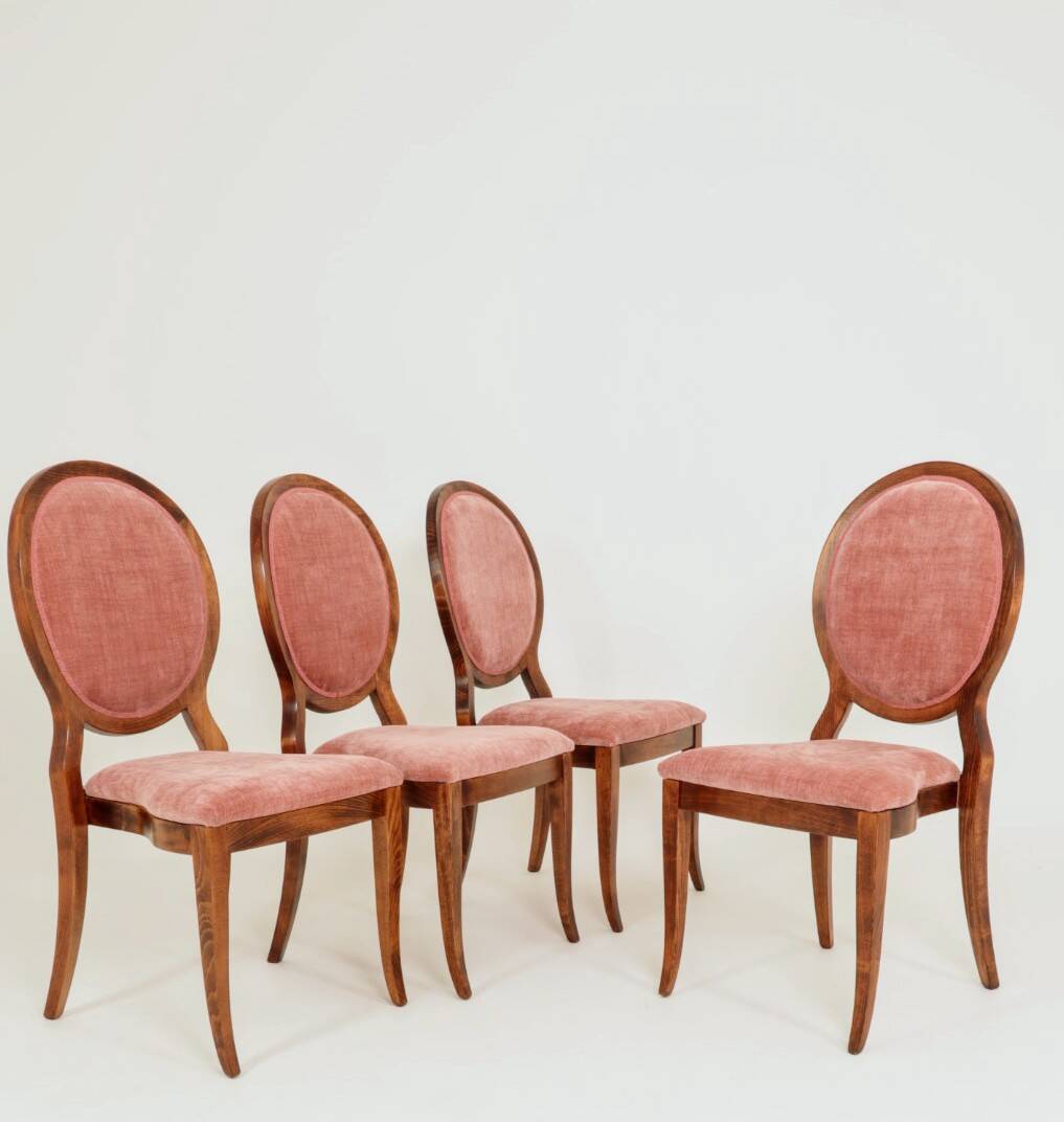 Dining chairs set of 6 powder pink medallion