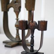 Swedish wooden candleholders from Taserud, 1955, set of 2