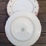 5 dessert plates with small retro flowers, from Union Porcelainière Limoges