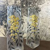 Pair of Flower Vases Signed Jem (legras)