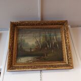 Painting under wood XIX th