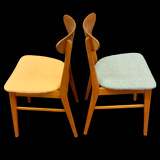 Scandinavian chairs 1960s/70s in solid beech and teak