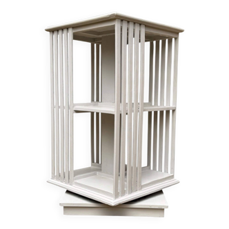 Painted wooden revolving bookshelf