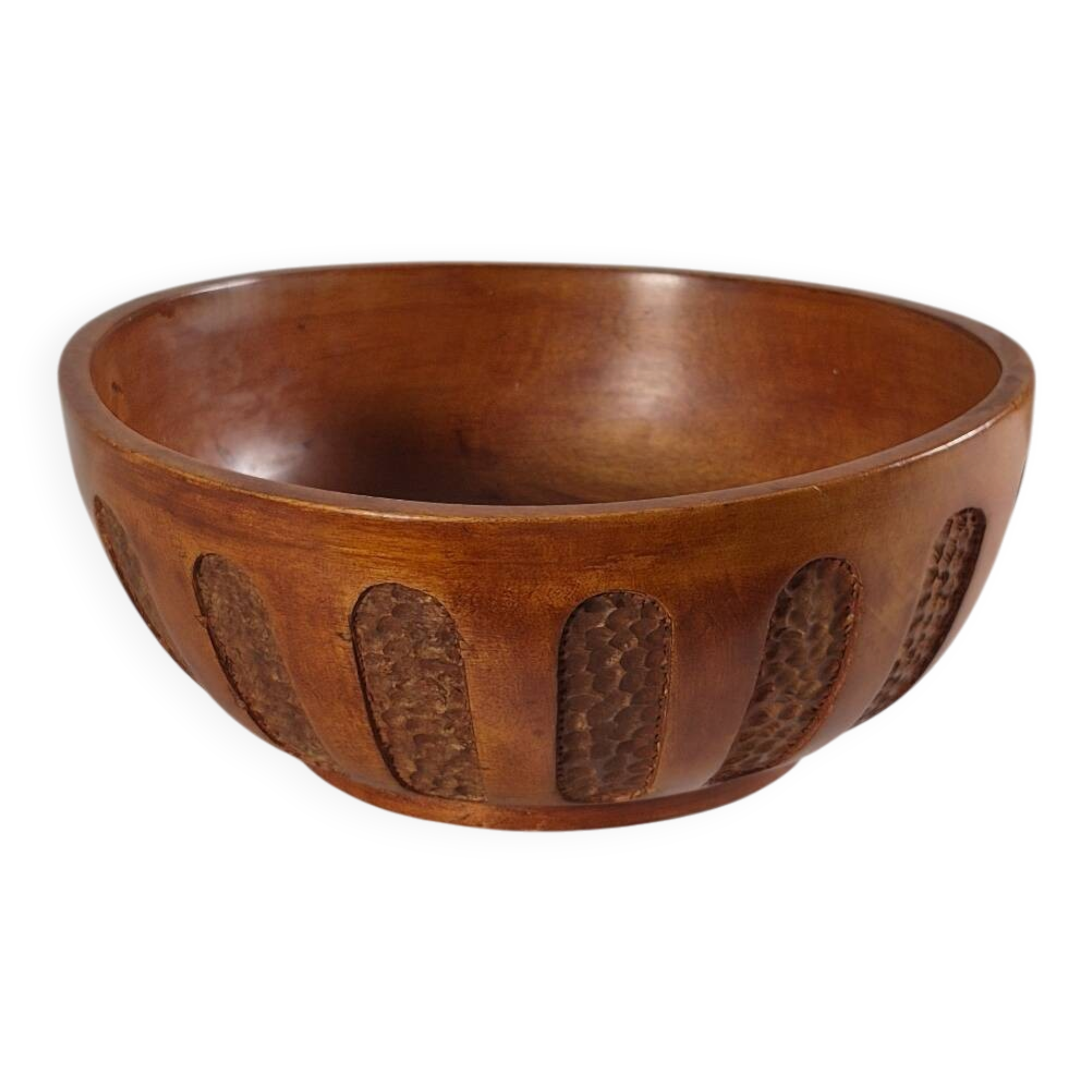 Antique hand carved signed folk art bowl 1930