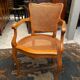 Louis XV style office armchair in solid blond beech