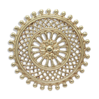Vintage brass rosette underside