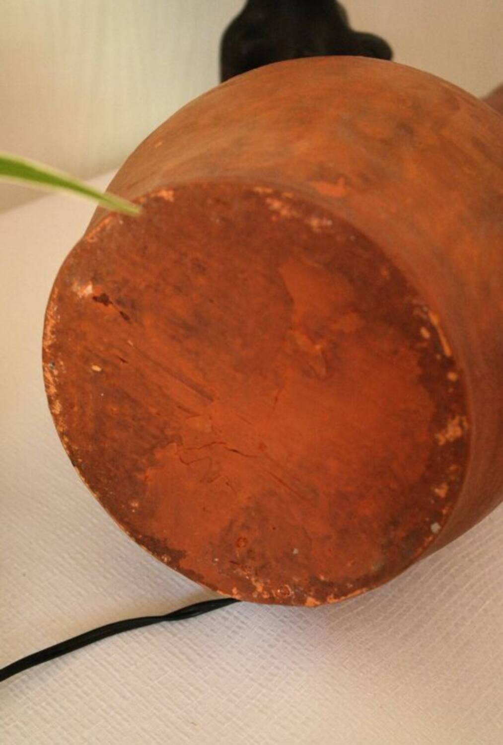 Vintage terracotta lamp base