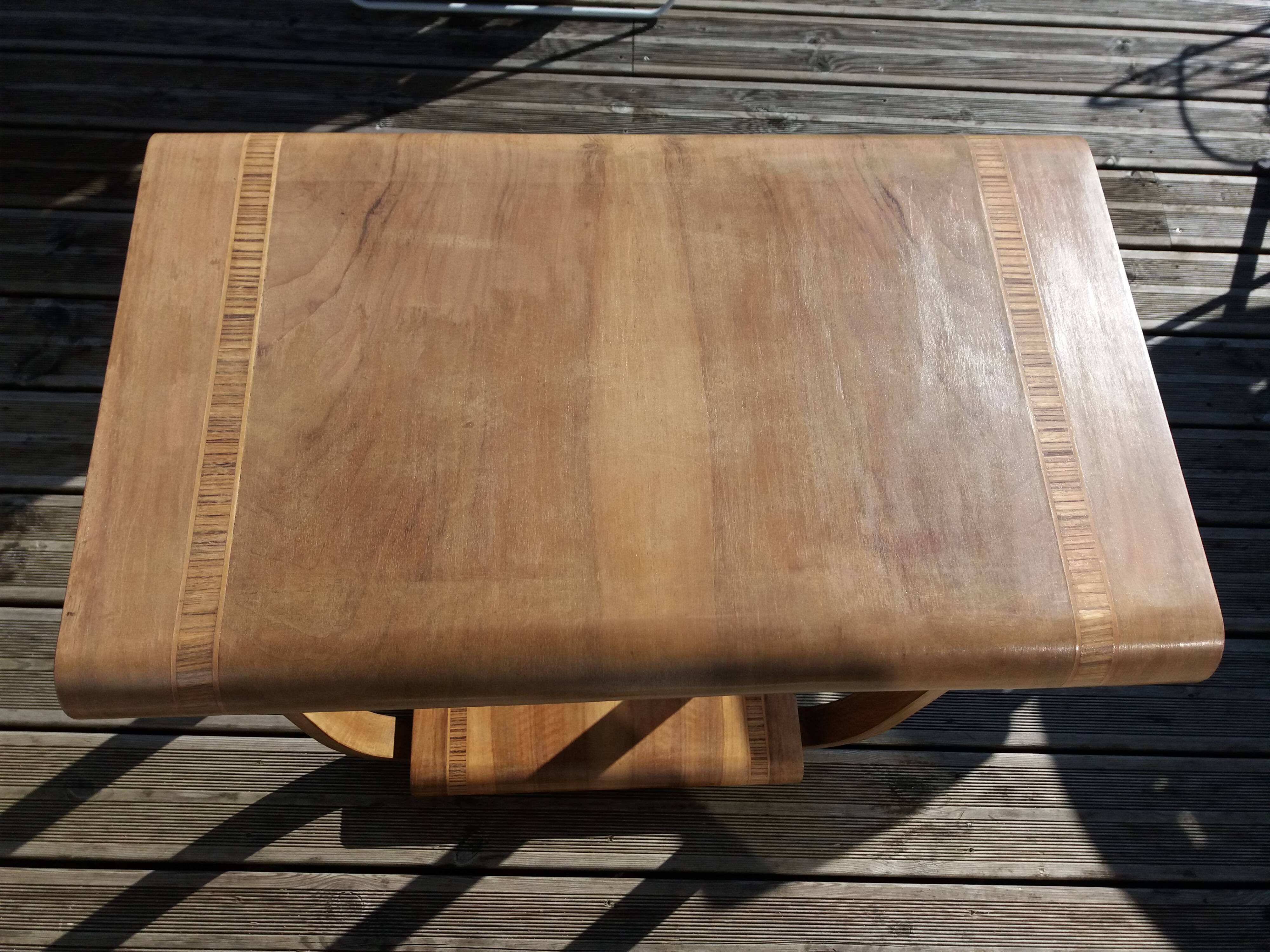 Art Deco curved wood console