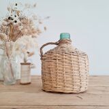 Glass and rattan demijohn carboy