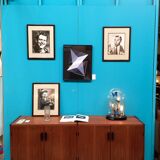 Set of three framed old photos, Gallery stamp