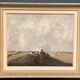 Original Mid Century Swedish Oil on Canvas – Tractor by Evert Färhm