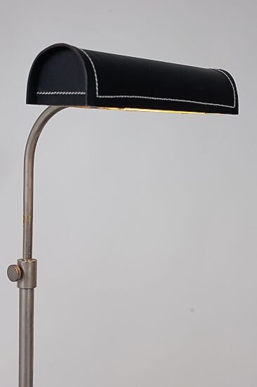 1950s Leather detailed table lamp, produced in France