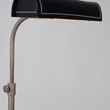 1950s Leather detailed table lamp, produced in France