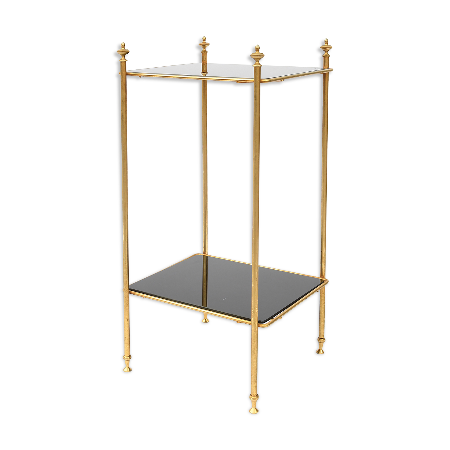 Golden brass and glass harness