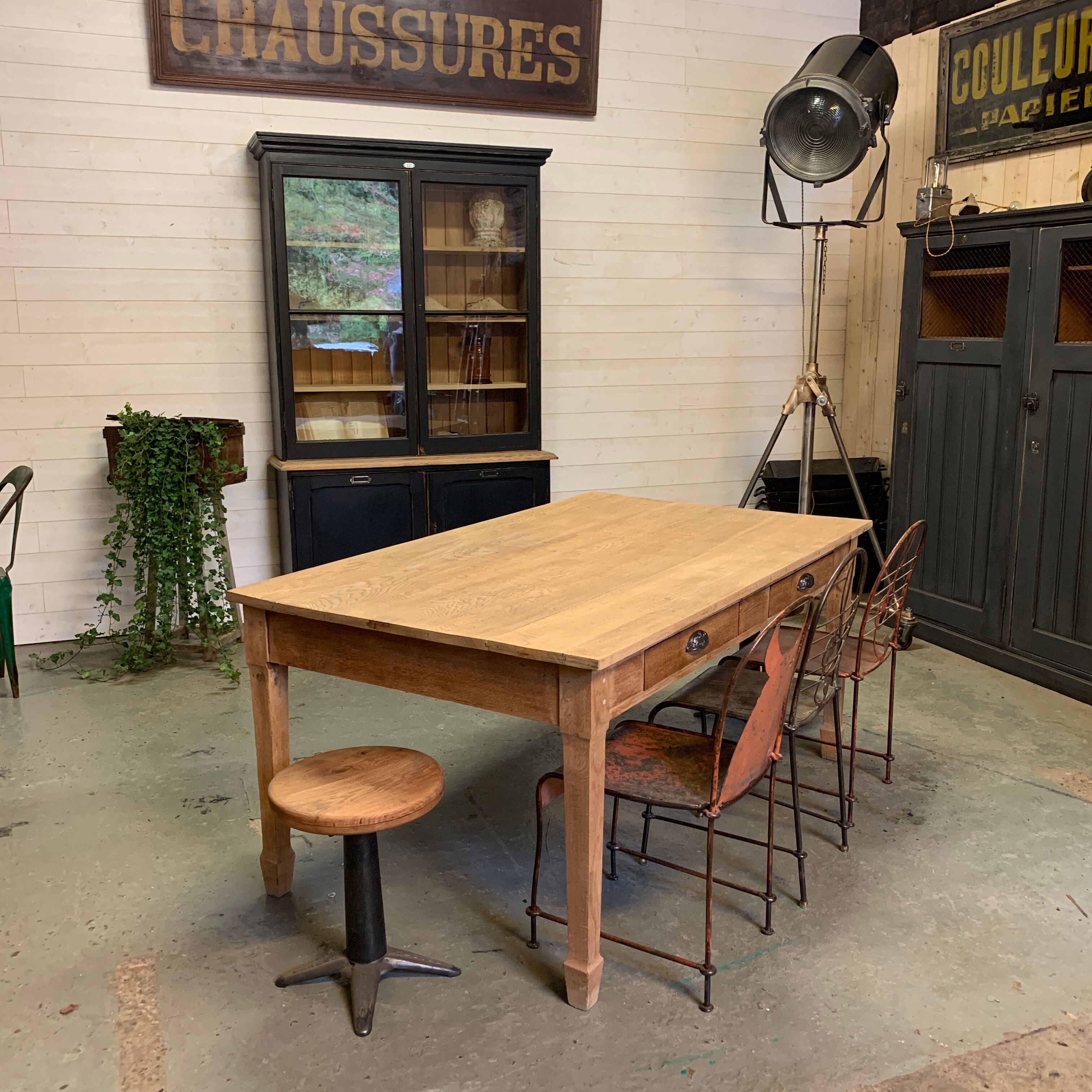 Massive oak farm table 1950