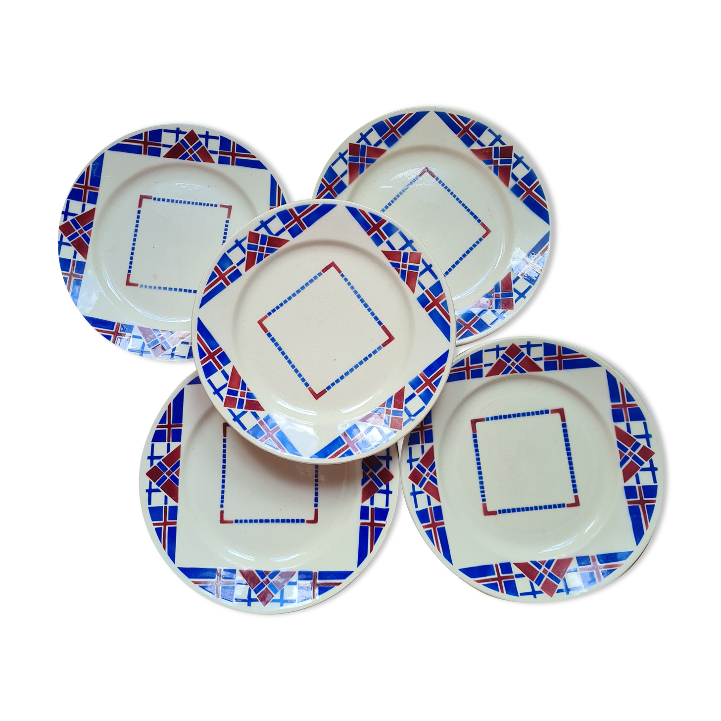 4 flat plates Faience from Lunéville
