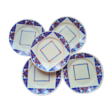 4 flat plates Faience from Lunéville