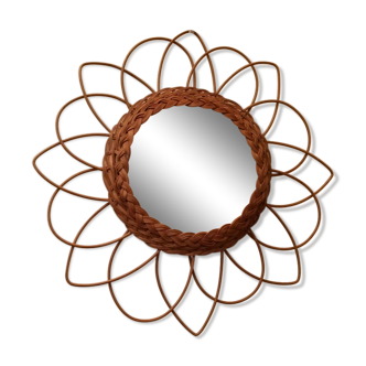 Round rattan mirror 45cm