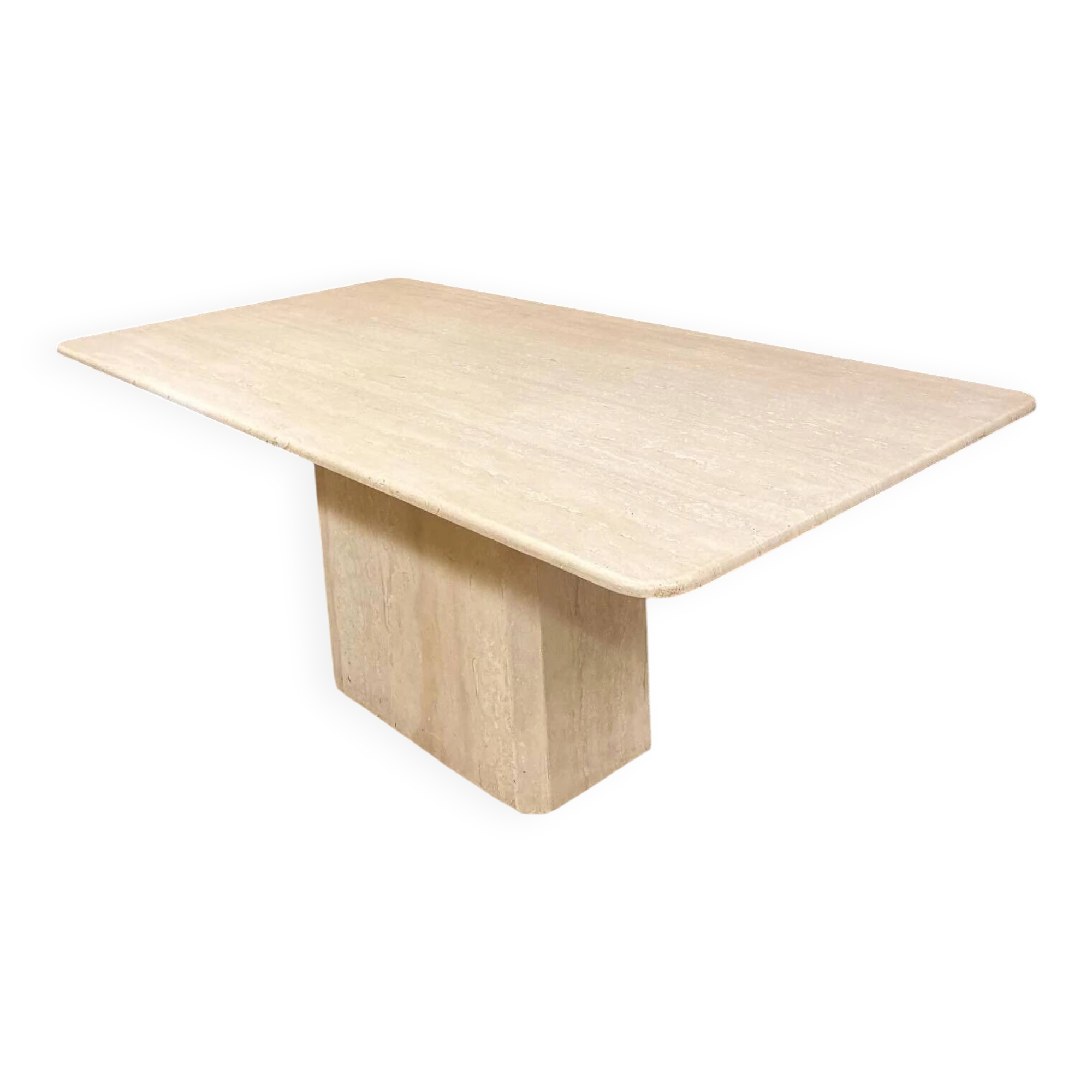 Vintage Italian travertine dining table