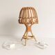 Midcentury Bamboo and Rattan Table Lamp, Attributed to Louis Sognot