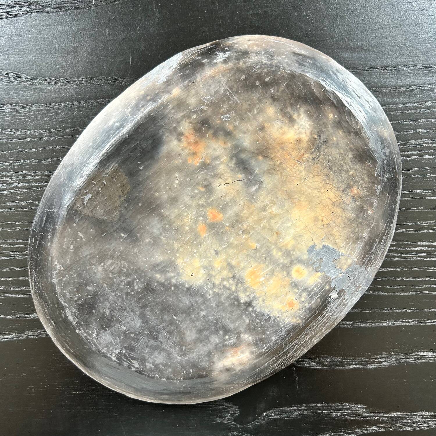 Handmade clay and ash dish