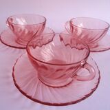 Arcoroc rosaline cups with saucers