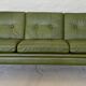 Vintage Danish mid-century Svend Skipper 3 person sofa in olive green leather 1965